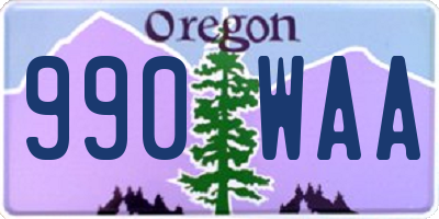 OR license plate 990WAA
