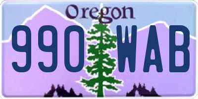 OR license plate 990WAB