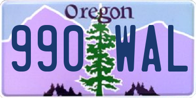 OR license plate 990WAL