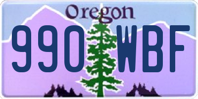 OR license plate 990WBF