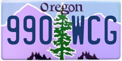 OR license plate 990WCG