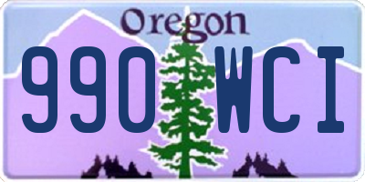 OR license plate 990WCI