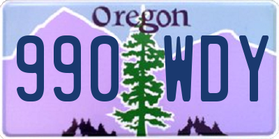 OR license plate 990WDY