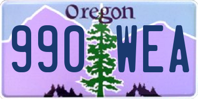 OR license plate 990WEA