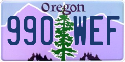 OR license plate 990WEF