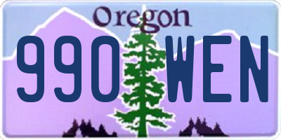 OR license plate 990WEN