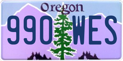 OR license plate 990WES