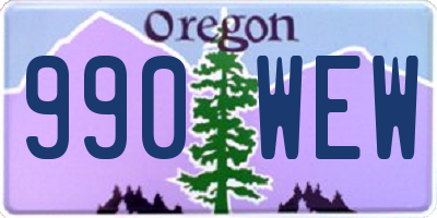 OR license plate 990WEW