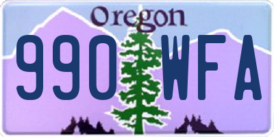 OR license plate 990WFA