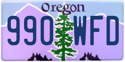 OR license plate 990WFD