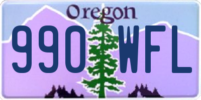 OR license plate 990WFL