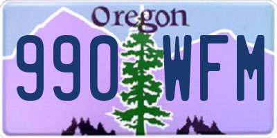 OR license plate 990WFM