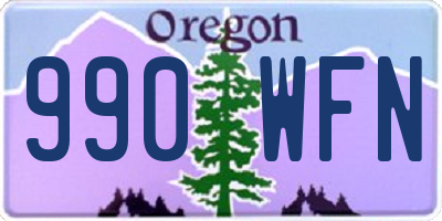 OR license plate 990WFN