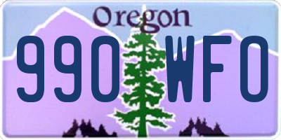 OR license plate 990WFO