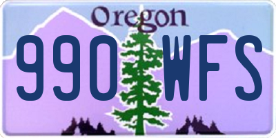 OR license plate 990WFS