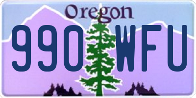 OR license plate 990WFU