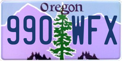 OR license plate 990WFX