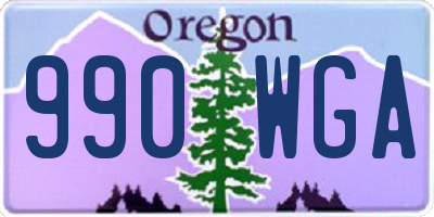 OR license plate 990WGA