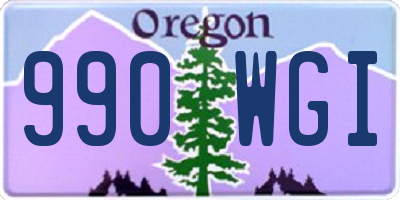 OR license plate 990WGI