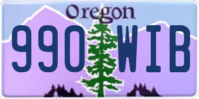 OR license plate 990WIB