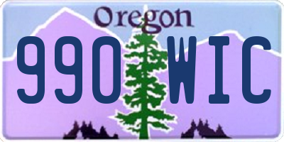 OR license plate 990WIC