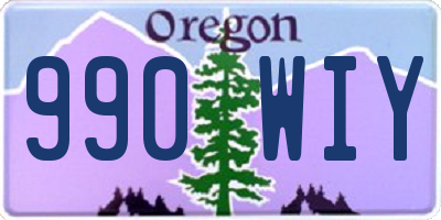 OR license plate 990WIY