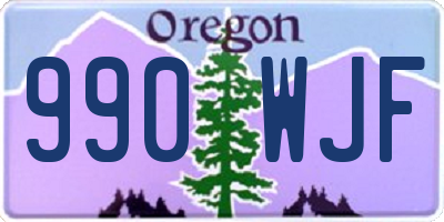 OR license plate 990WJF