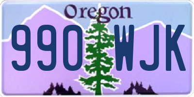 OR license plate 990WJK