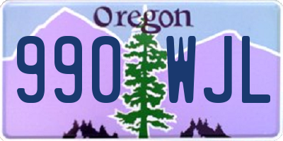 OR license plate 990WJL