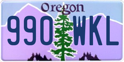 OR license plate 990WKL