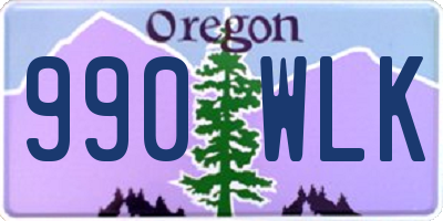 OR license plate 990WLK