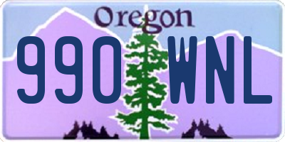 OR license plate 990WNL