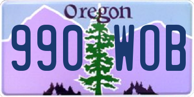 OR license plate 990WOB