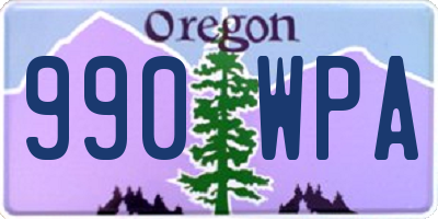 OR license plate 990WPA