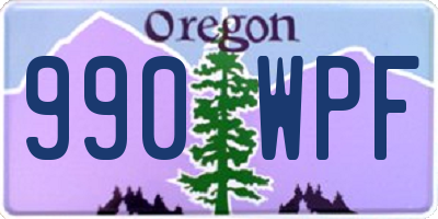 OR license plate 990WPF