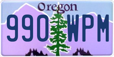 OR license plate 990WPM