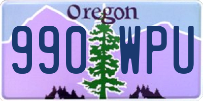 OR license plate 990WPU