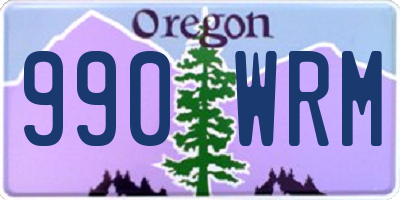 OR license plate 990WRM