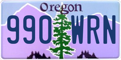 OR license plate 990WRN