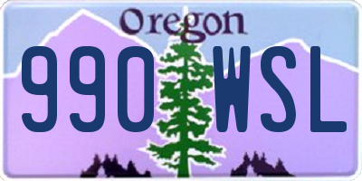 OR license plate 990WSL