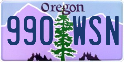 OR license plate 990WSN