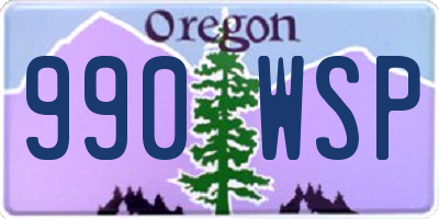 OR license plate 990WSP
