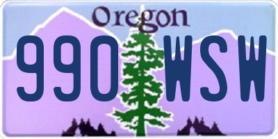 OR license plate 990WSW