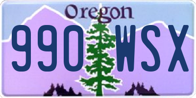 OR license plate 990WSX