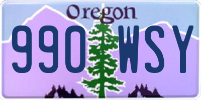 OR license plate 990WSY