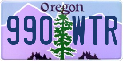 OR license plate 990WTR