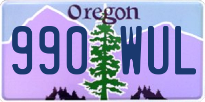 OR license plate 990WUL