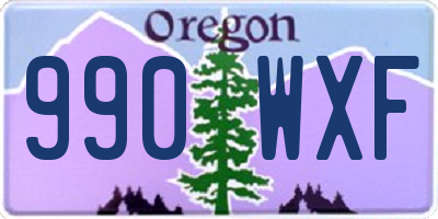 OR license plate 990WXF