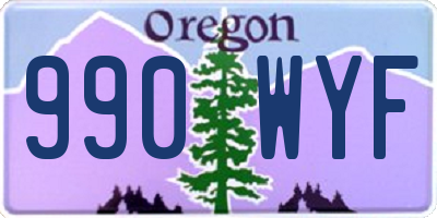 OR license plate 990WYF