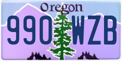 OR license plate 990WZB